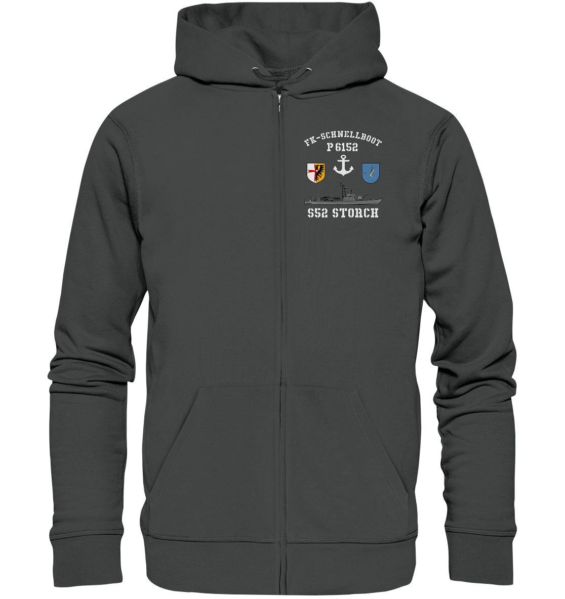 FK-Schnellboot P6152 STORCH Anker - Organic Kapuzenjacke