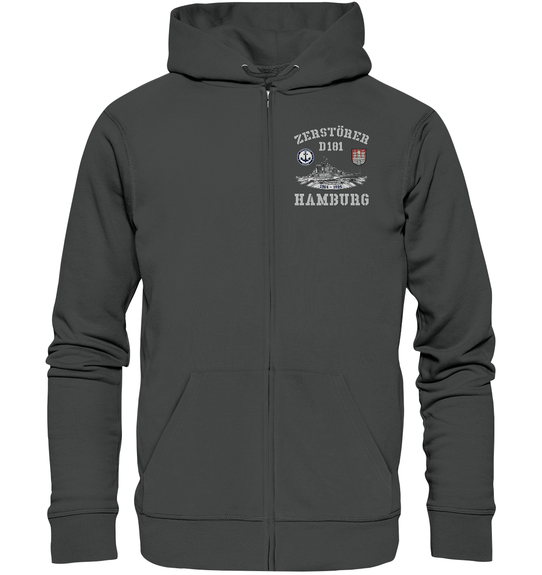 Zerstörer D181 HAMBURG Bundesmarine Veteran - Organic Kapuzenjacke