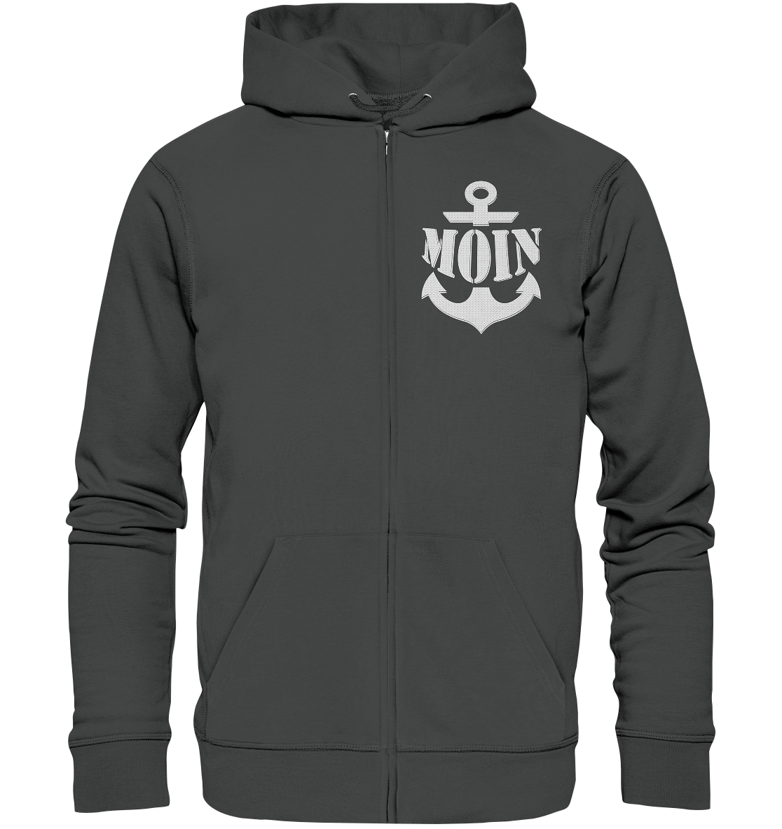 MOIN Anker weiß - Organic Kapuzenjacke