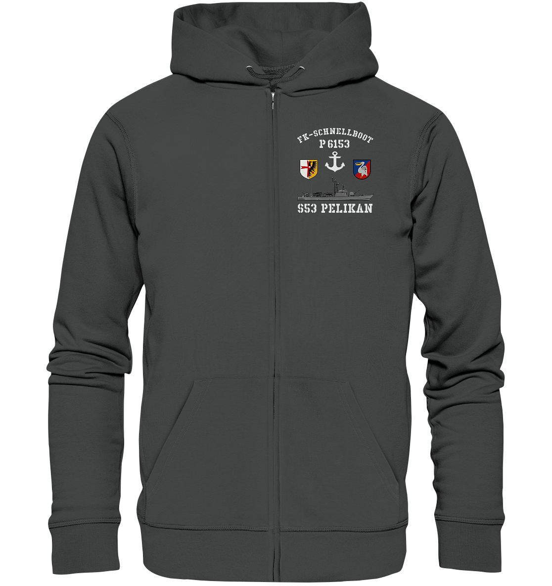 FK-Schnellboot P6153 PELIKAN Anker - Organic Kapuzenjacke