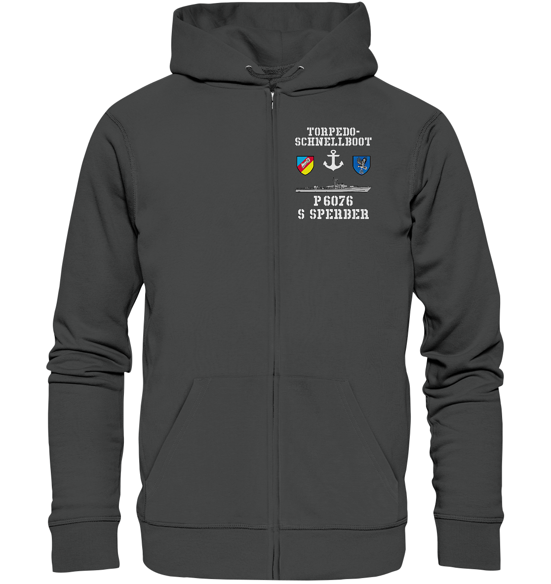 Torpedo-Schnellboot P6076 SPERBER Anker - Organic Kapuzenjacke
