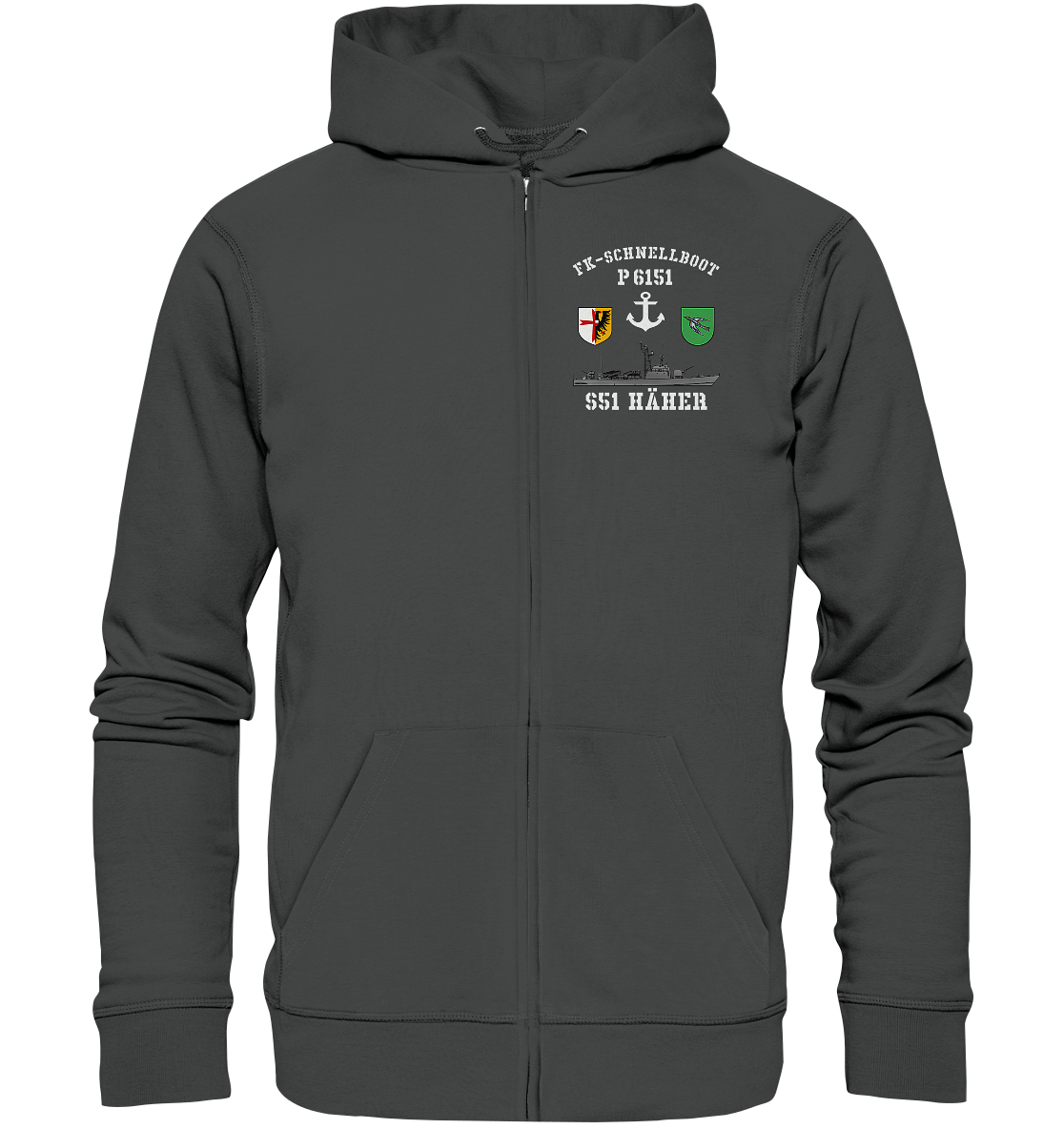 FK-Schnellboot P6151 HÄHER Anker - Organic Kapuzenjacke
