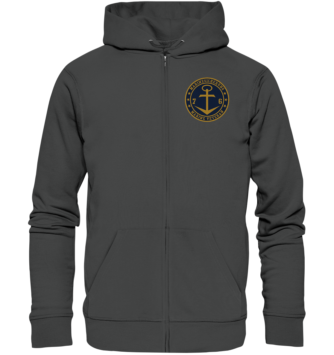 MARINESICHERUNG 76er Marine Veteran Brustlogo - Organic Kapuzenjacke