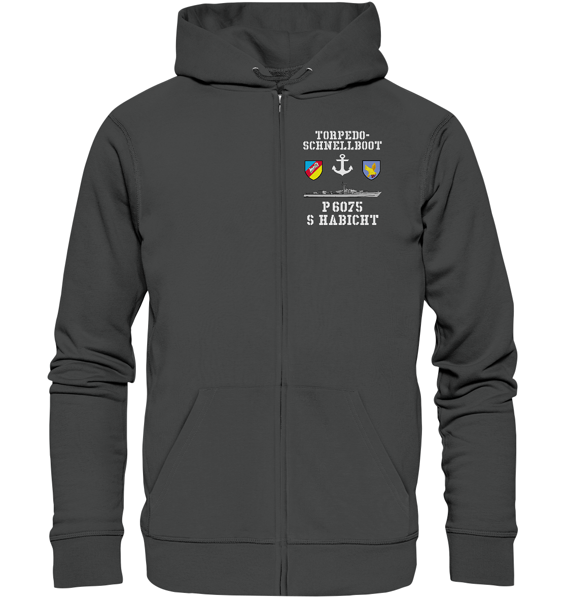 Torpedo-Schnellboot P6075 HABICHT Anker - Organic Kapuzenjacke