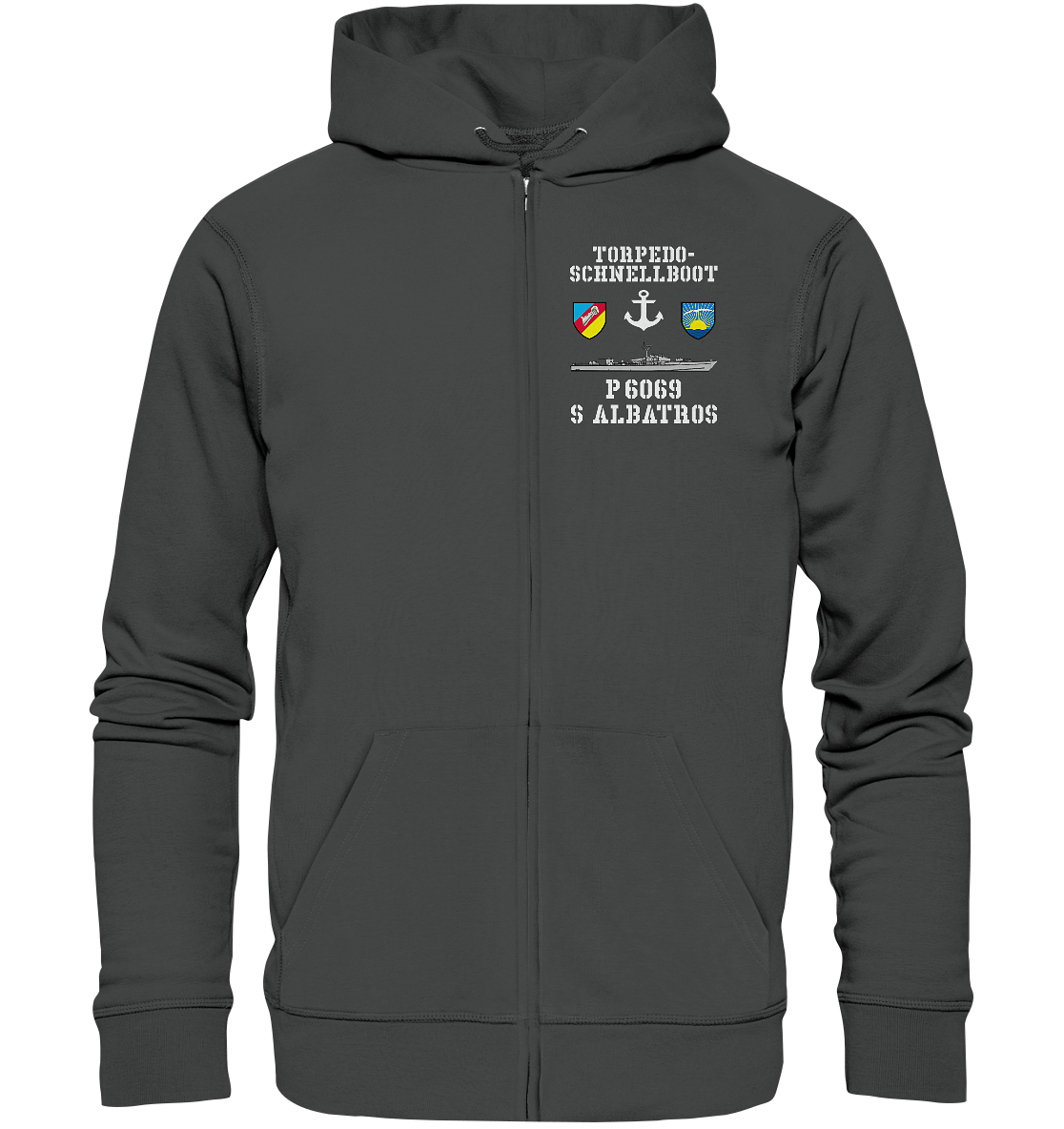 Torpedo-Schnellboot P6069 ALBATROS Anker - Organic Kapuzenjacke