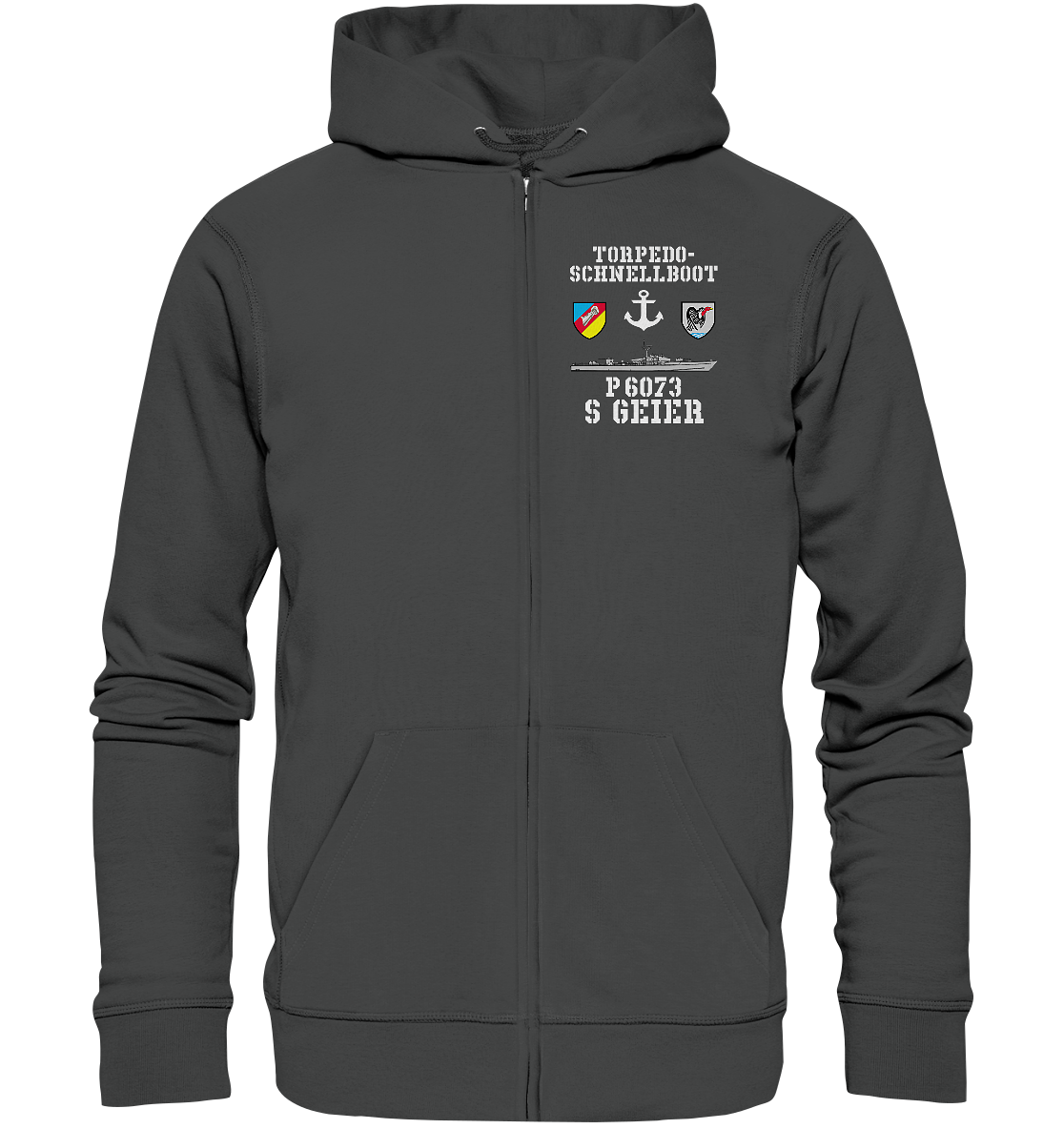 Torpedo-Schnellboot P6073 GEIER Anker - Organic Kapuzenjacke