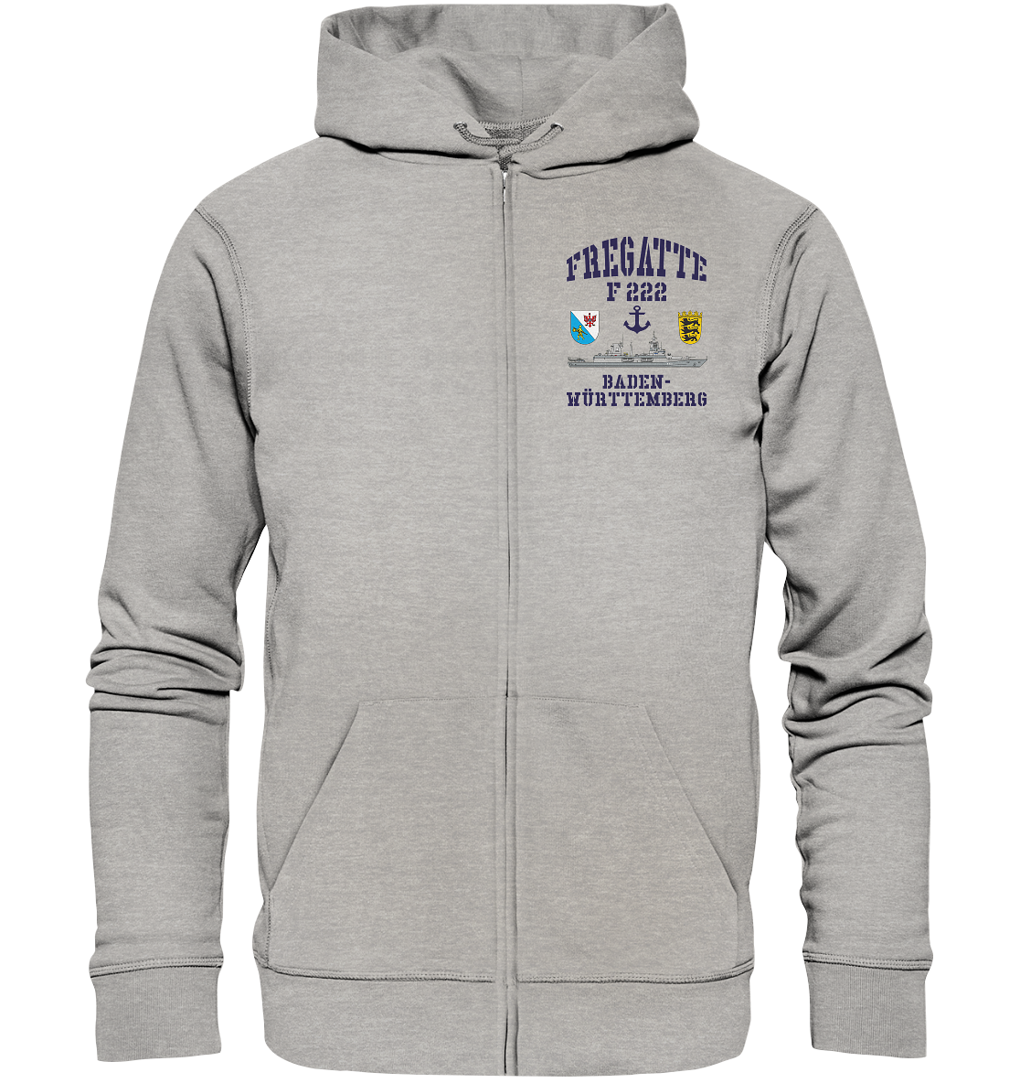 Fregatte F222 BADEN-WÜRTTEMBERG Anker - Organic Kapuzenjacke