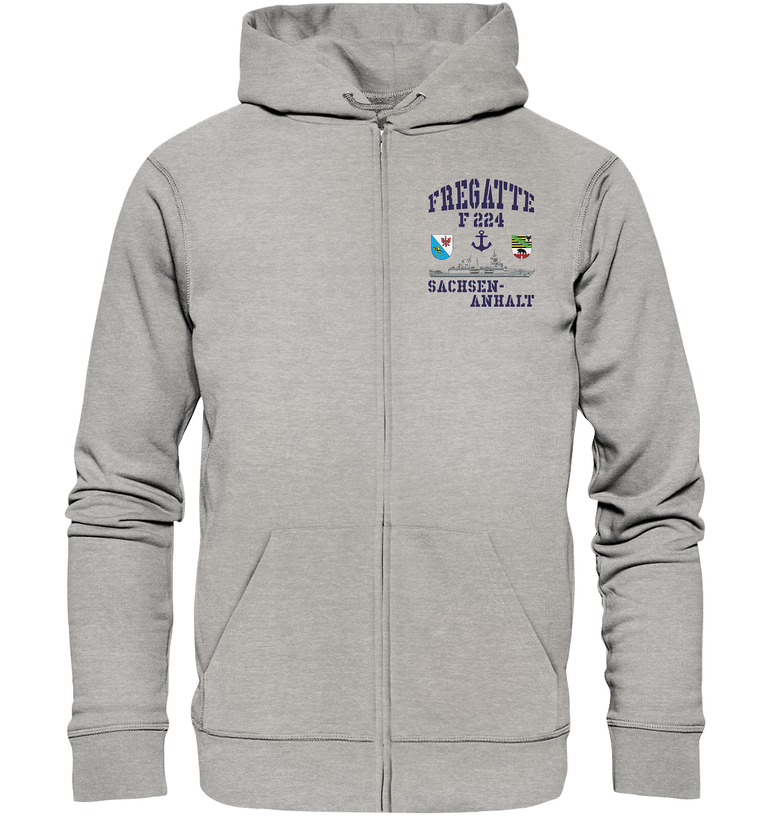 Fregatte F224 SACHSEN-ANHALT Anker - Organic Kapuzenjacke
