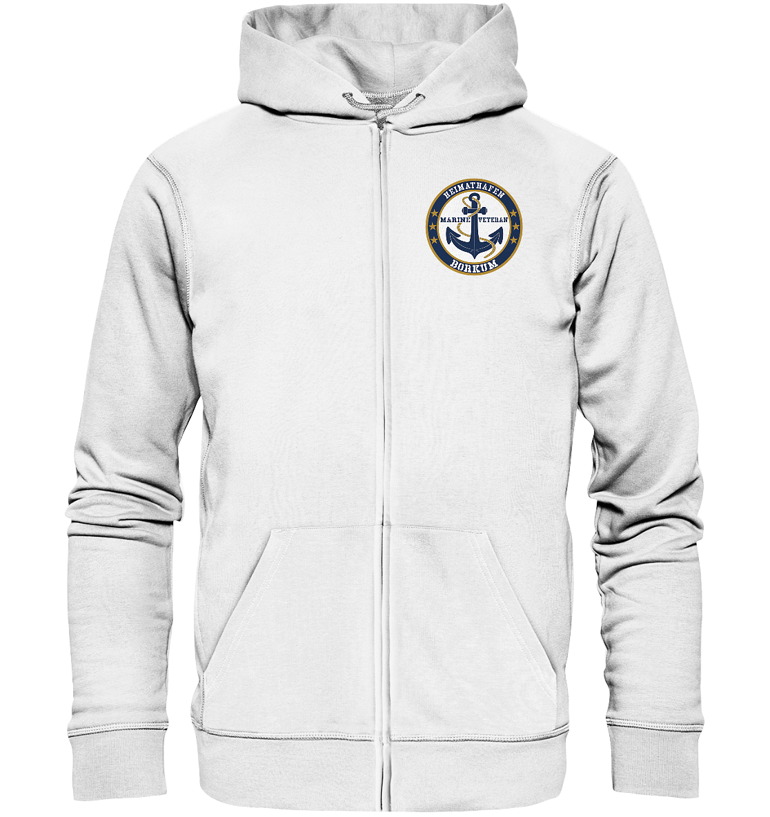 Marine Veteran Heimathafen BORKUM Brustlogo - Organic Kapuzenjacke