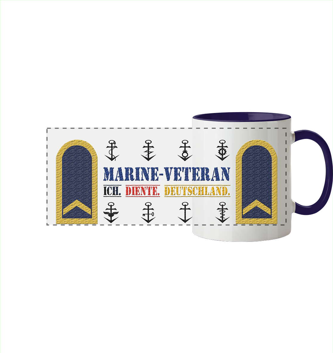 Bootsmann MARINE-VETERAN - Panorama Tasse zweifarbig