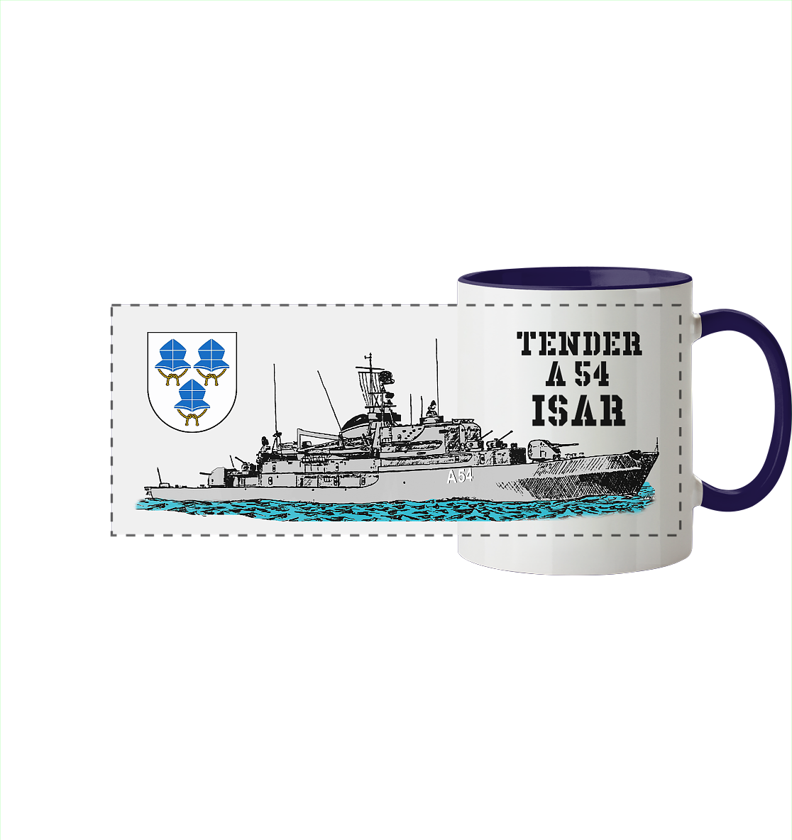 Tender A54 ISAR - Panorama Tasse zweifarbig