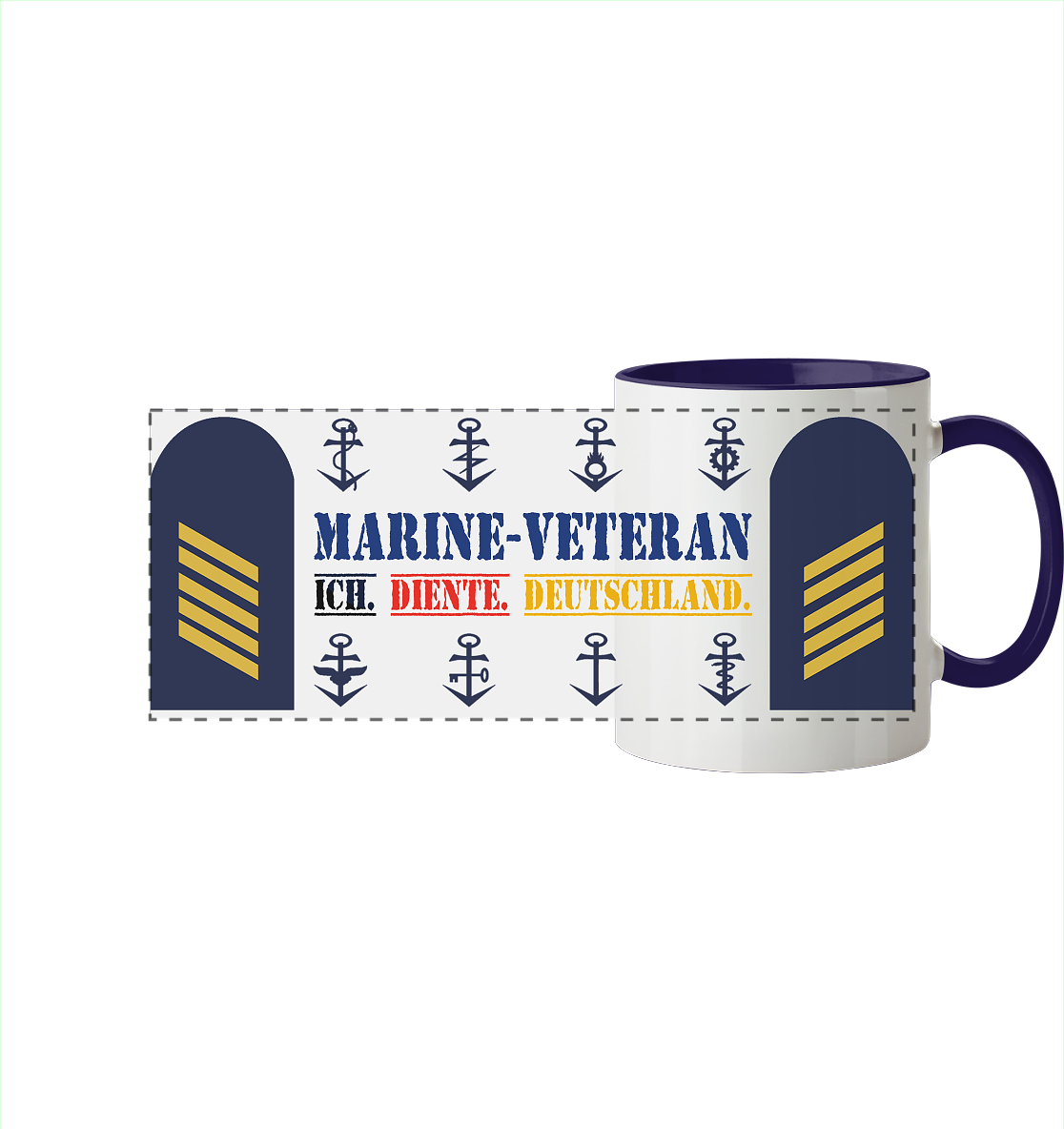 Dienstgradbecher OBERSTABSGEFREITER Marine Veteran - Panorama Tasse zweifarbig
