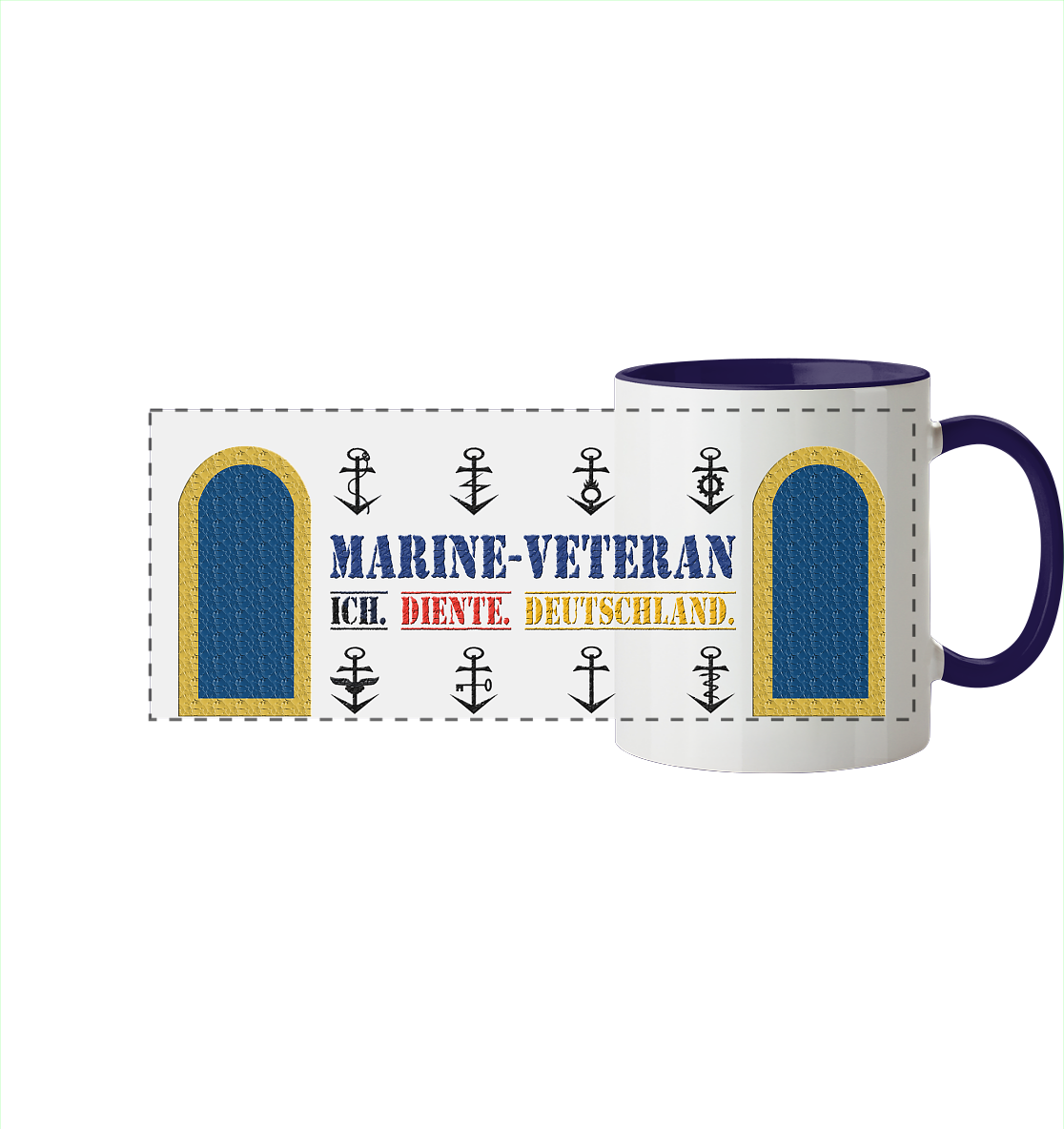 Obermaat MARINE-VETERAN - Panorama Tasse zweifarbig