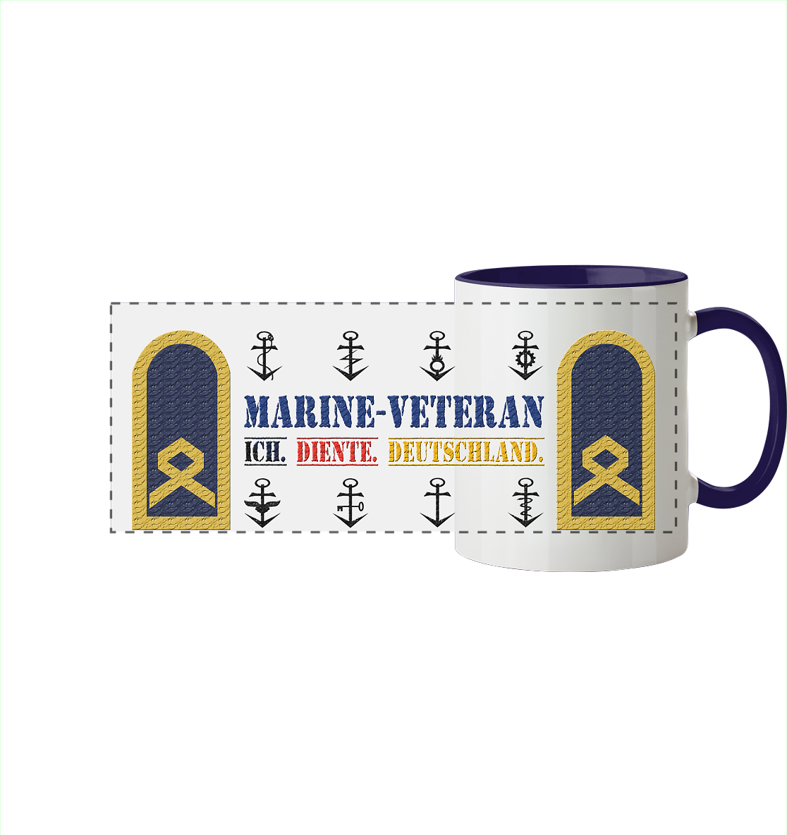 Hauptbootsmann MARINE-VETERAN - Panorama Tasse zweifarbig
