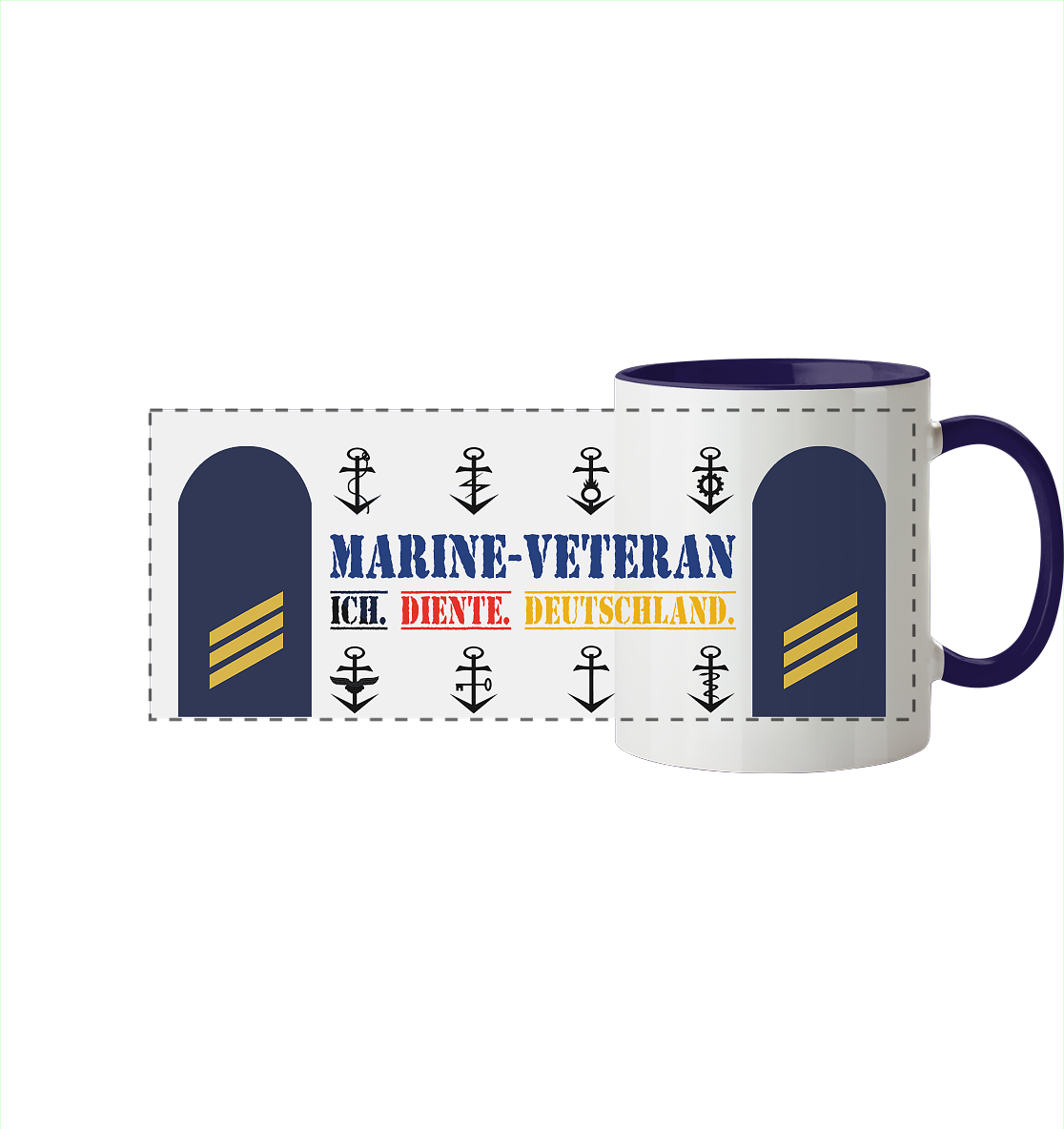 Hauptgefreiter MARINE-VETERAN - Panorama Tasse zweifarbig