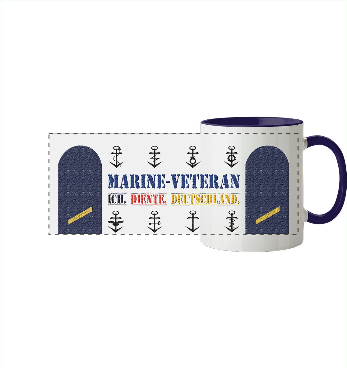 Gefreiter MARINE-VETERAN - Panorama Tasse zweifarbig