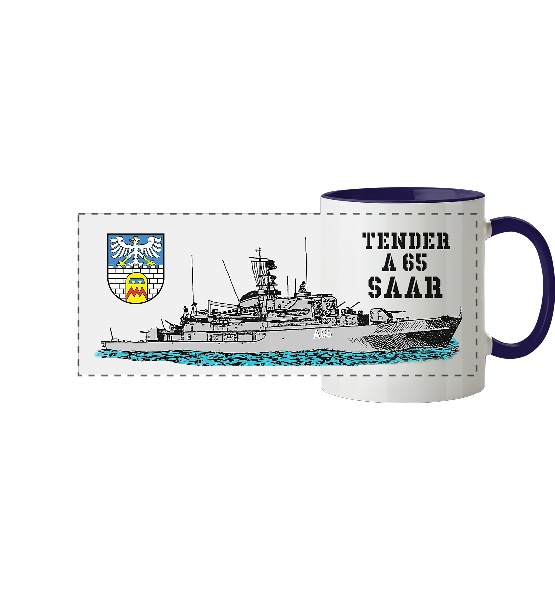 Tender A65 SAAR - Panorama Tasse zweifarbig