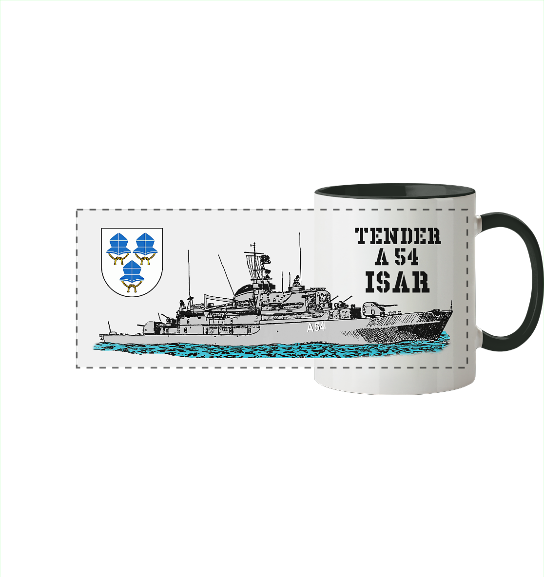 Tender A54 ISAR - Panorama Tasse zweifarbig
