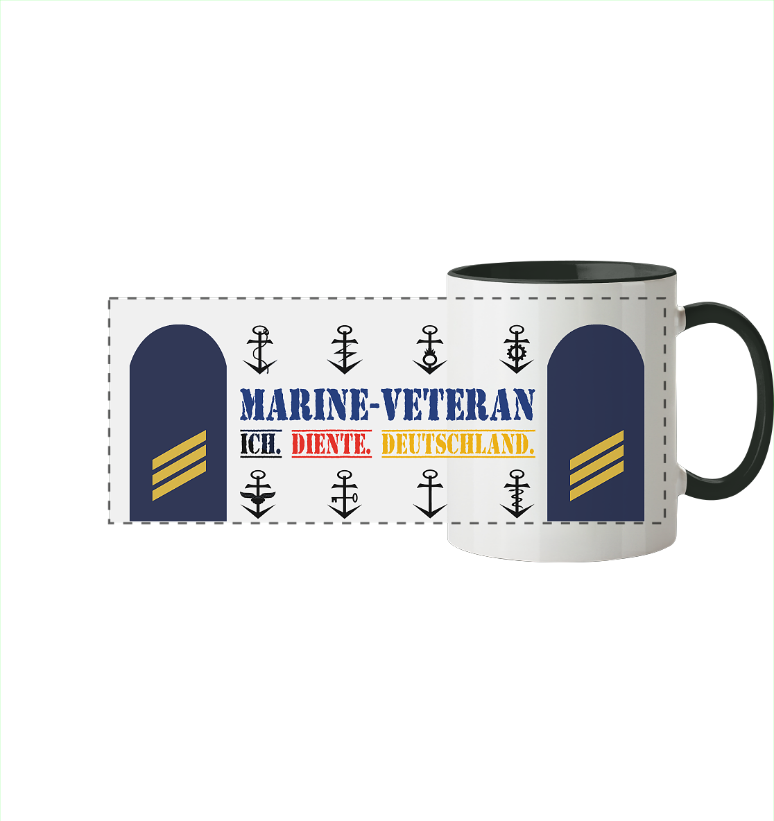 Hauptgefreiter MARINE-VETERAN - Panorama Tasse zweifarbig