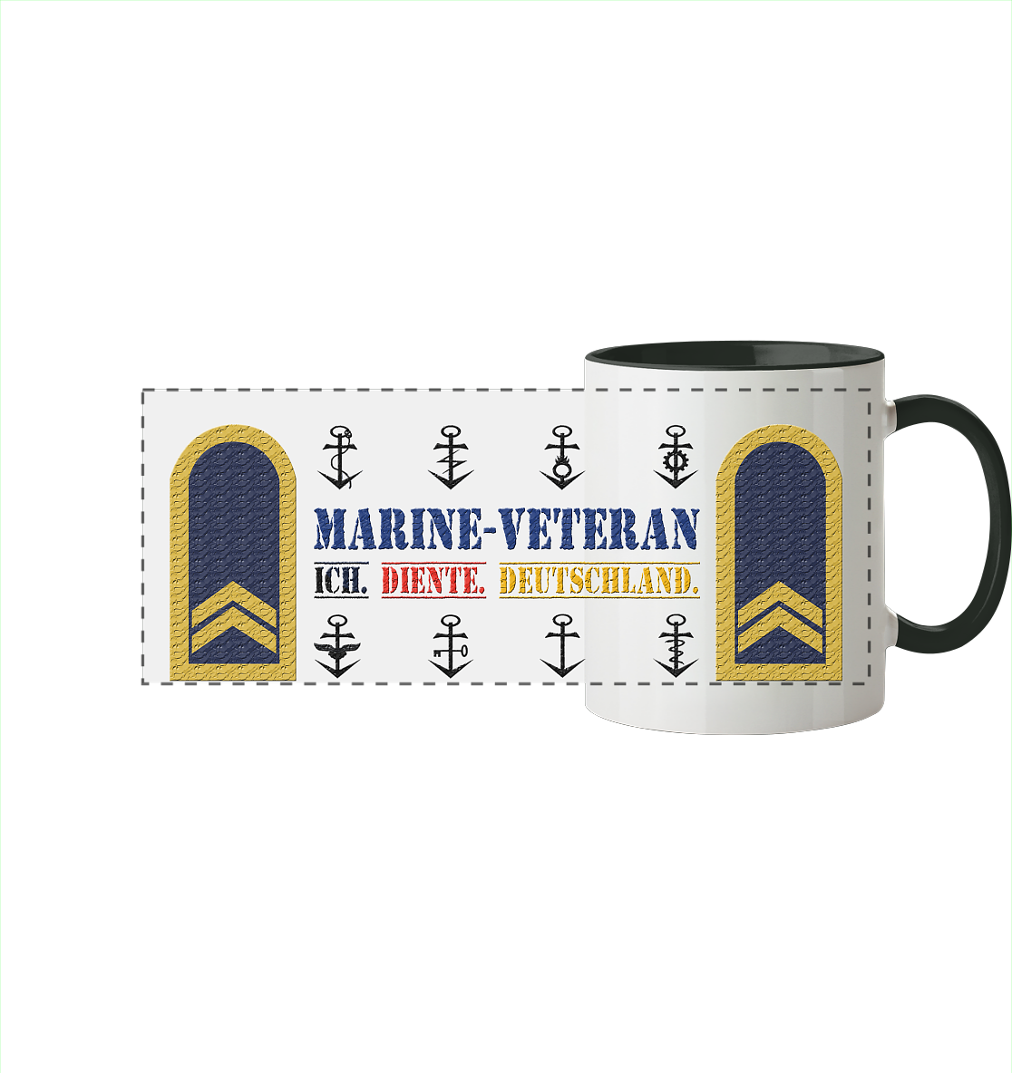 Oberbootsmann MARINE-VETERAN - Panorama Tasse zweifarbig