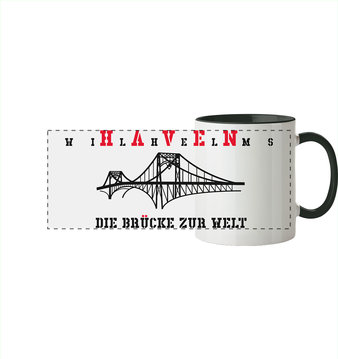 WILHELMSHAVEN - Die Brücke zur Welt - Panorama Tasse zweifarbig