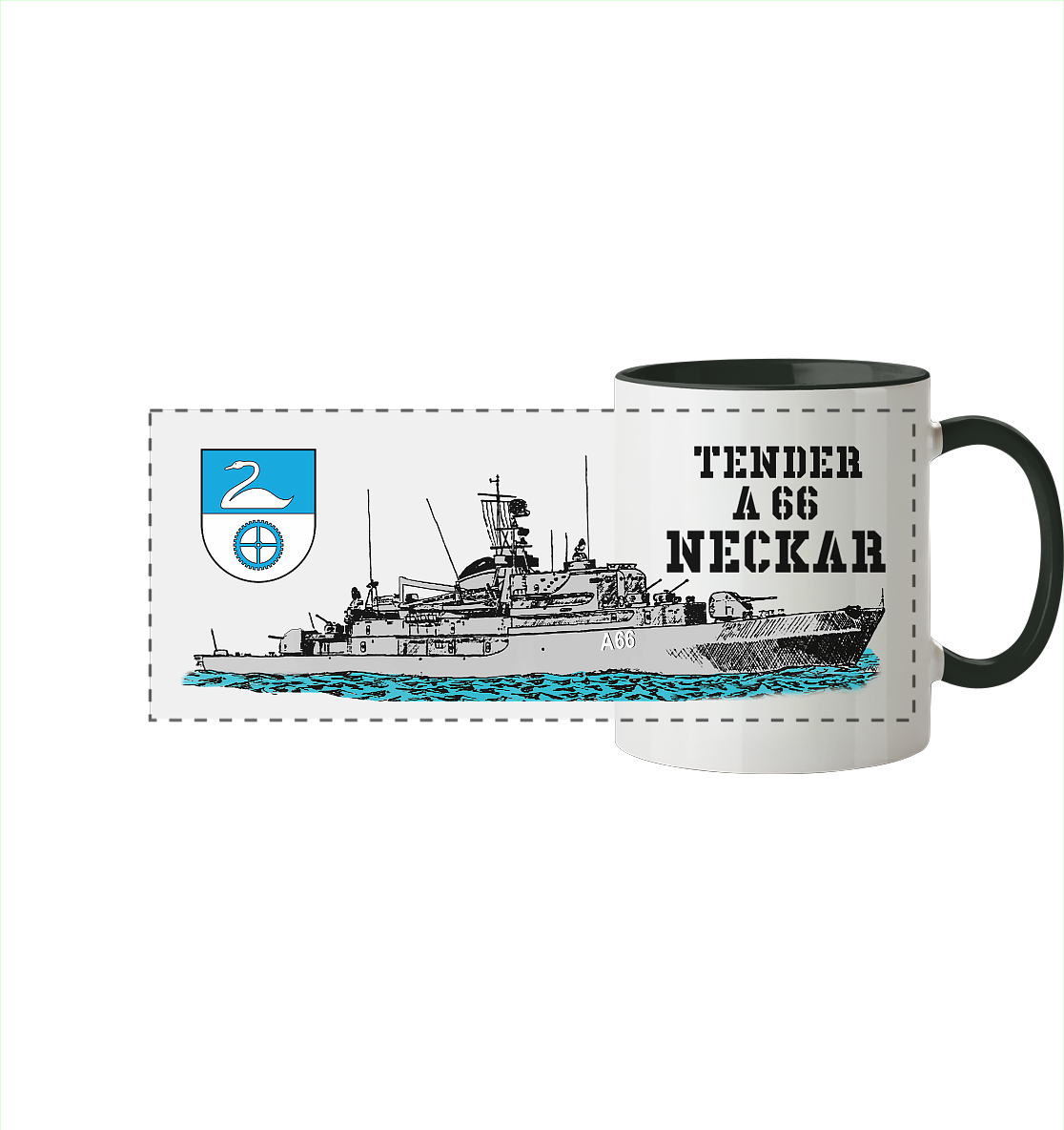 Tender A66 NECKAR - Panorama Tasse zweifarbig