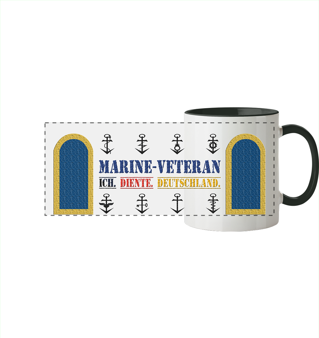 Obermaat MARINE-VETERAN - Panorama Tasse zweifarbig