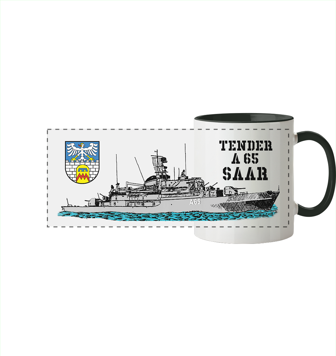 Tender A65 SAAR - Panorama Tasse zweifarbig