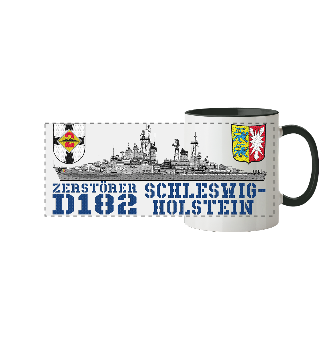 Zerstörer D182 SCHLESWIG-HOLSTEIN - Panorama Tasse zweifarbig