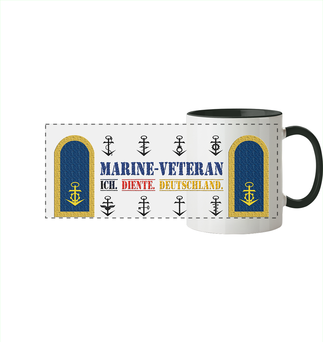Obermaat MARINE-VETERAN Heizer - Panorama Tasse zweifarbig