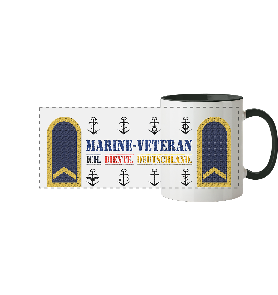 Bootsmann MARINE-VETERAN - Panorama Tasse zweifarbig