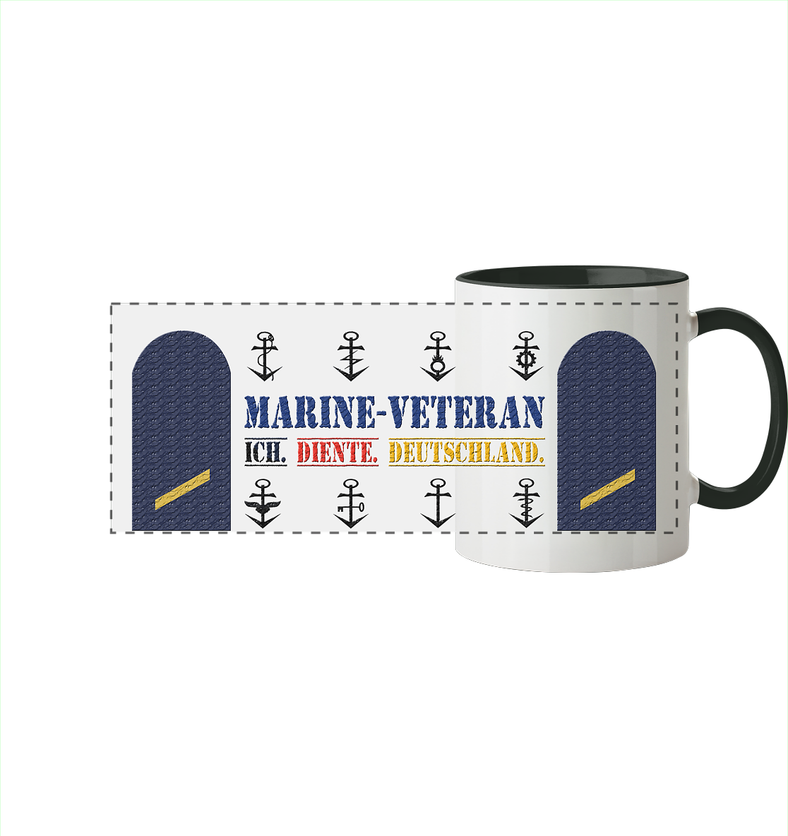 Gefreiter MARINE-VETERAN - Panorama Tasse zweifarbig