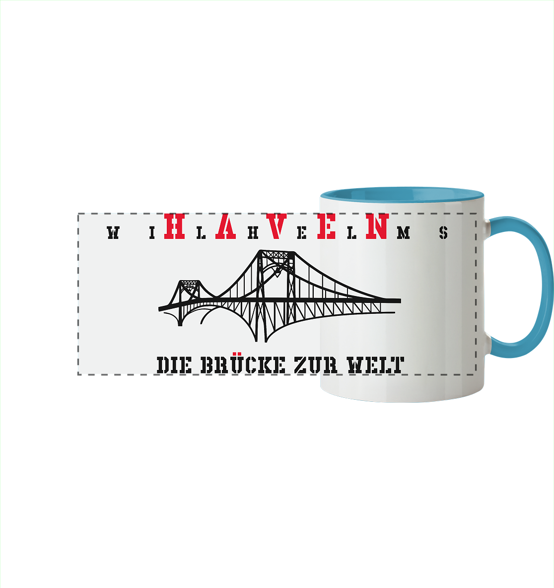 WILHELMSHAVEN - Die Brücke zur Welt - Panorama Tasse zweifarbig