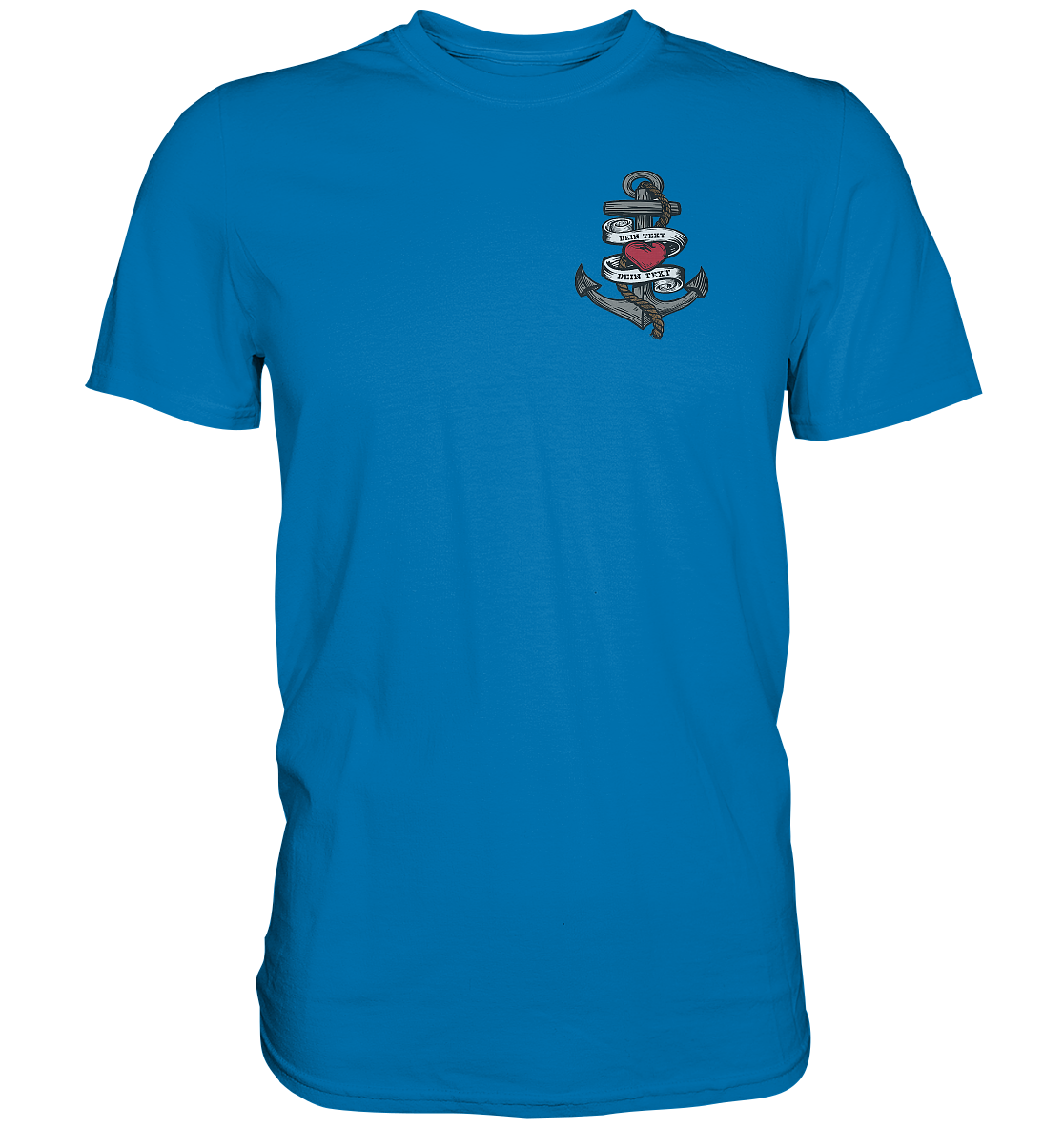 Anker mit Herz Brustlogo Personalisiert mit deinem Text - Premium Shirt