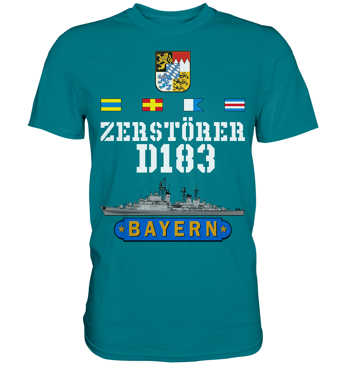 Zerstörer D183 BAYERN Wappen Marine Veteran - Premium Shirt