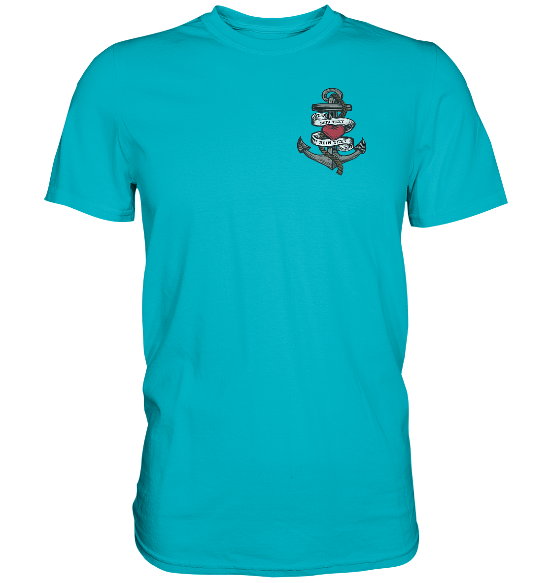 Anker mit Herz Brustlogo Personalisiert mit deinem Text - Premium Shirt