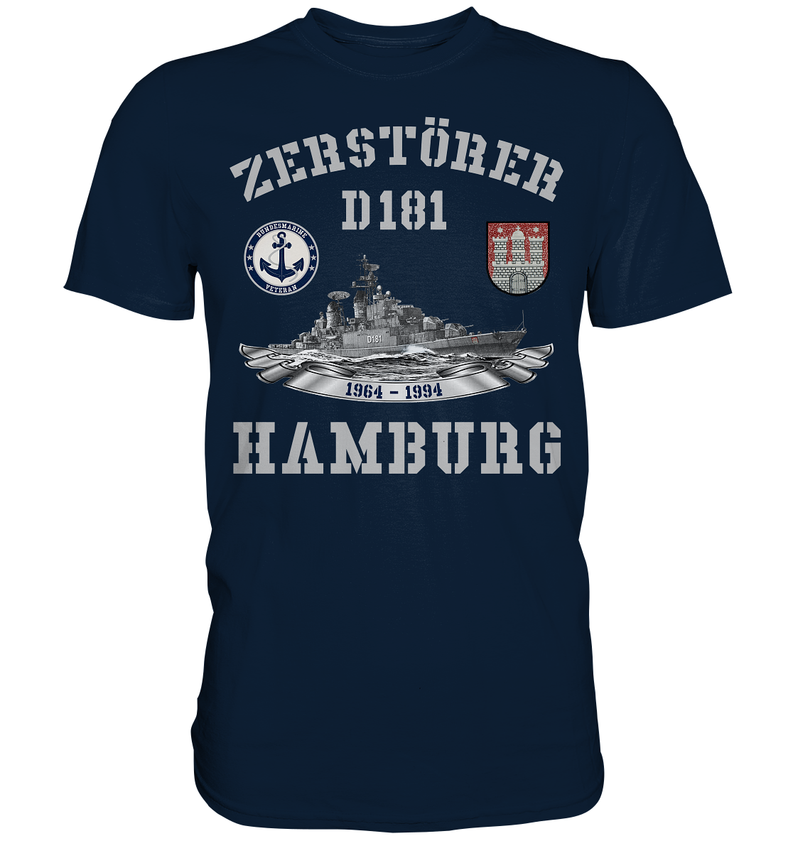 Zerstörer D181 HAMBURG Bundesmarine Veteran - Premium Shirt
