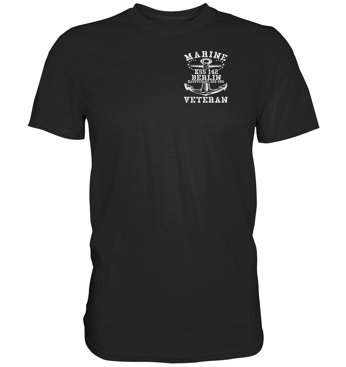 KSS 142 BERLIN - HAUPTSTADT DER DDR Marine Veteran Brustlogo - Premium Shirt