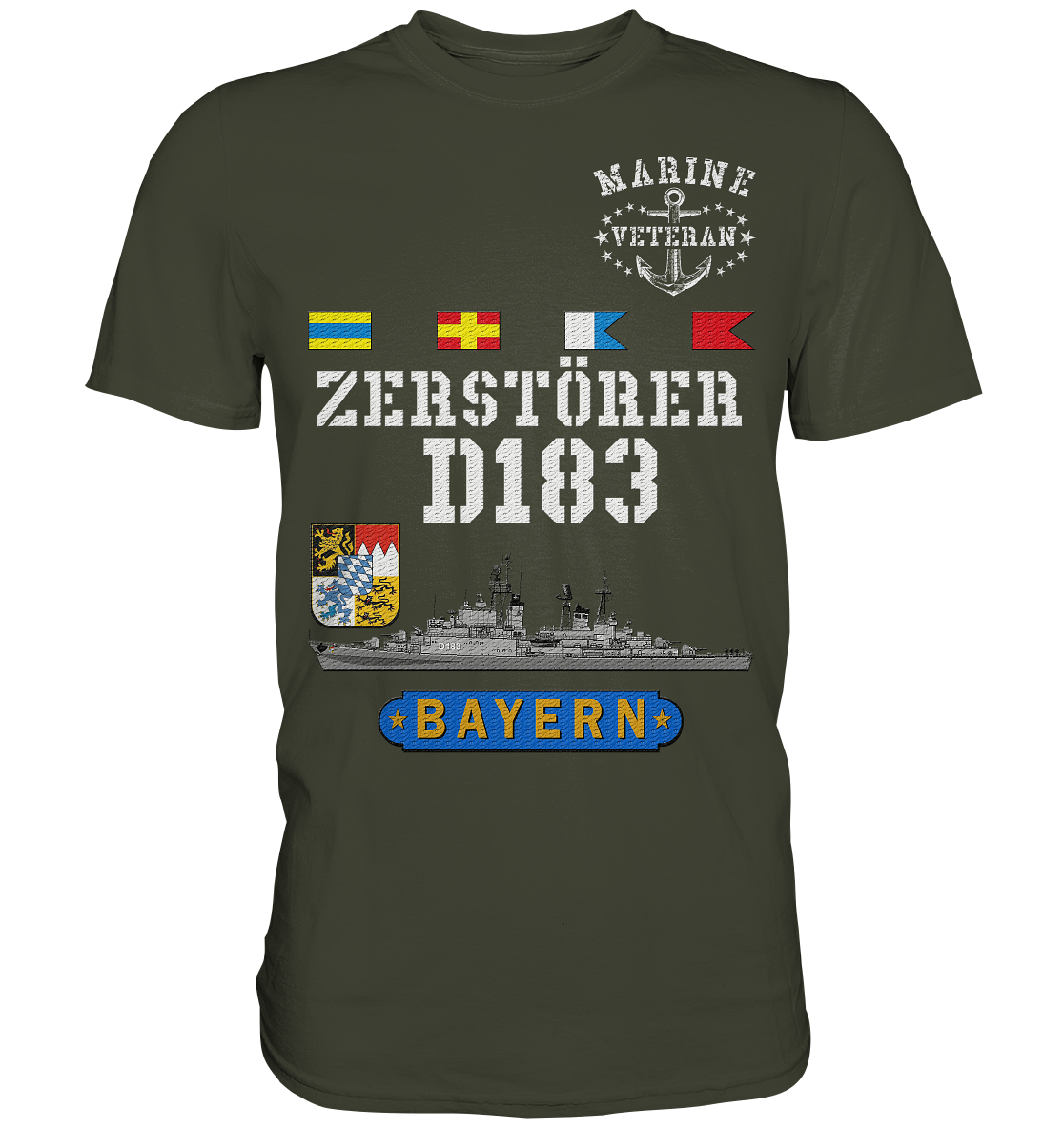 Zerstörer D183 BAYERN Marine Veteran - Premium Shirt