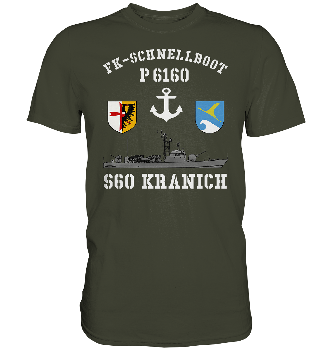 FK-Schnellboot P6160 KRANICH Anker - Premium Shirt