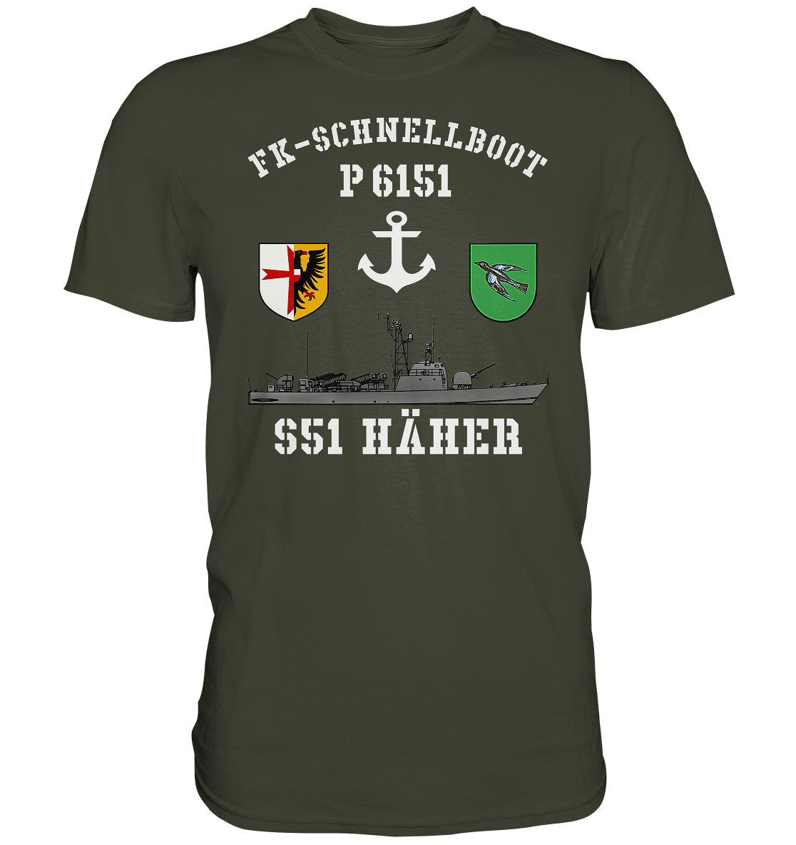FK-Schnellboot P6151 HÄHER Anker - Premium Shirt