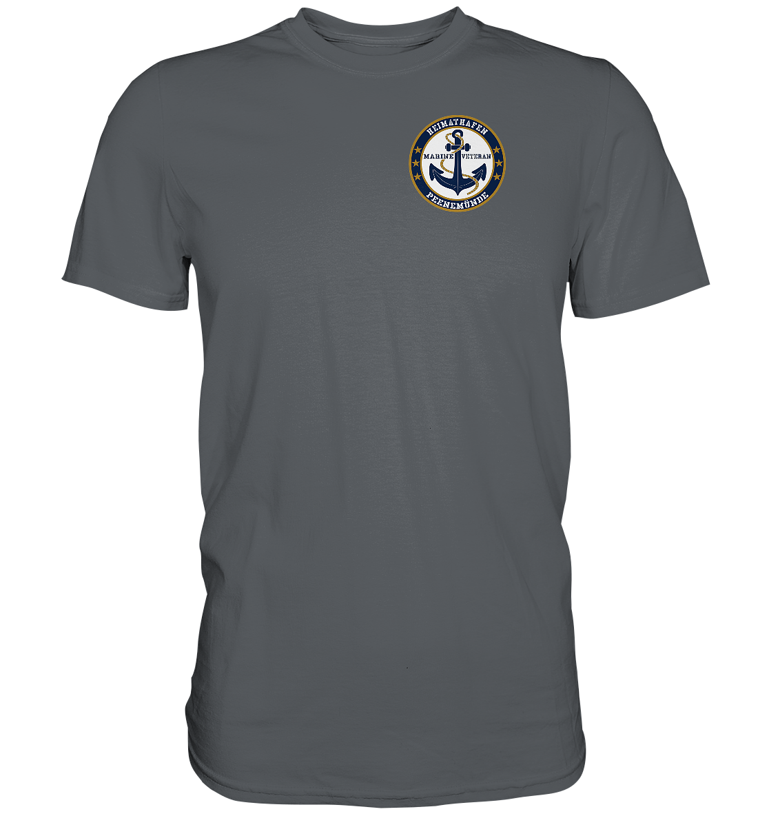 Marine Veteran Heimathafen PEENEMÜNDE Brustlogo - Premium Shirt