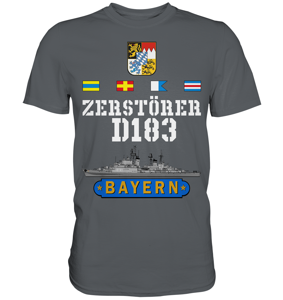 Zerstörer D183 BAYERN Wappen Marine Veteran - Premium Shirt