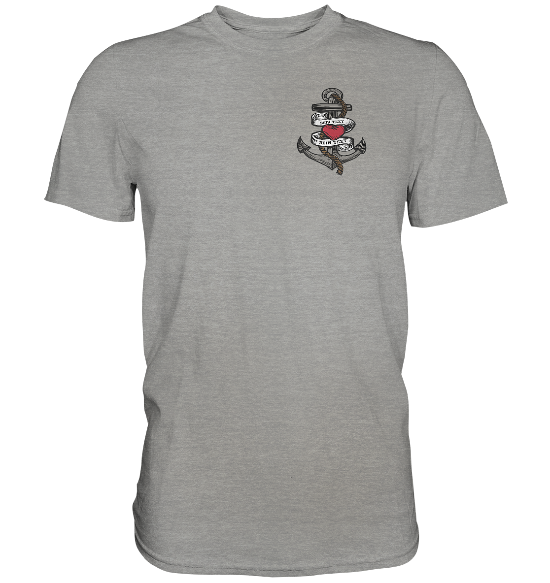 Anker mit Herz Brustlogo Personalisiert mit deinem Text - Premium Shirt