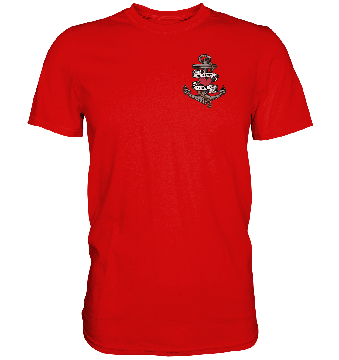 Anker mit Herz Brustlogo Personalisiert mit deinem Text - Premium Shirt