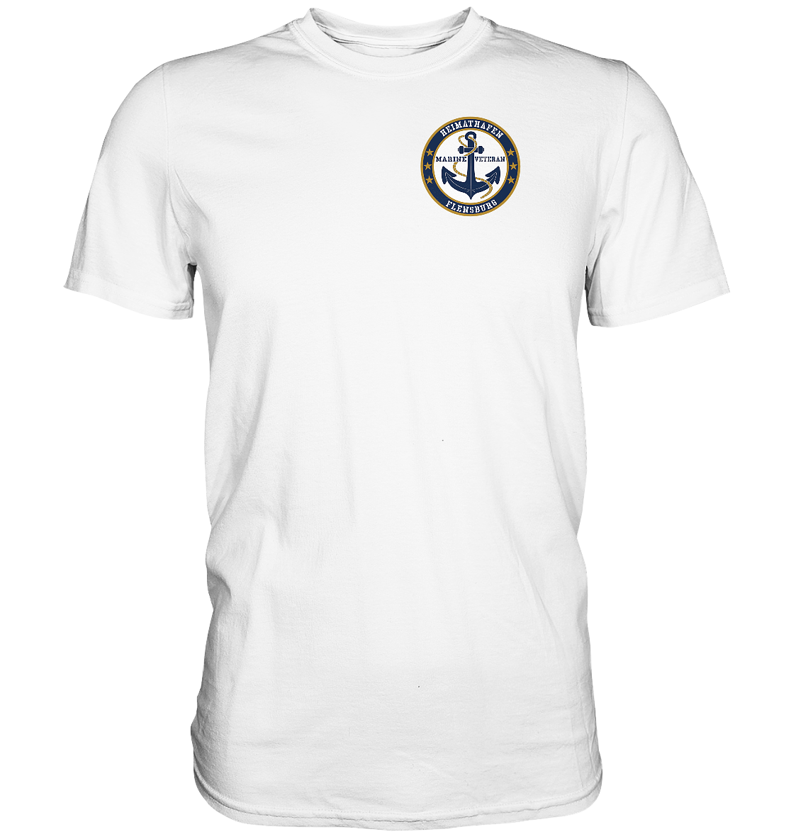 Marine Veteran Heimathafen Flensburg Brustlogo - Premium Shirt
