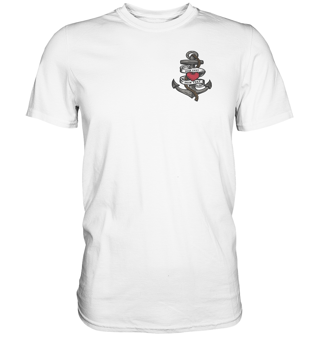 Anker mit Herz Brustlogo Personalisiert mit deinem Text - Premium Shirt