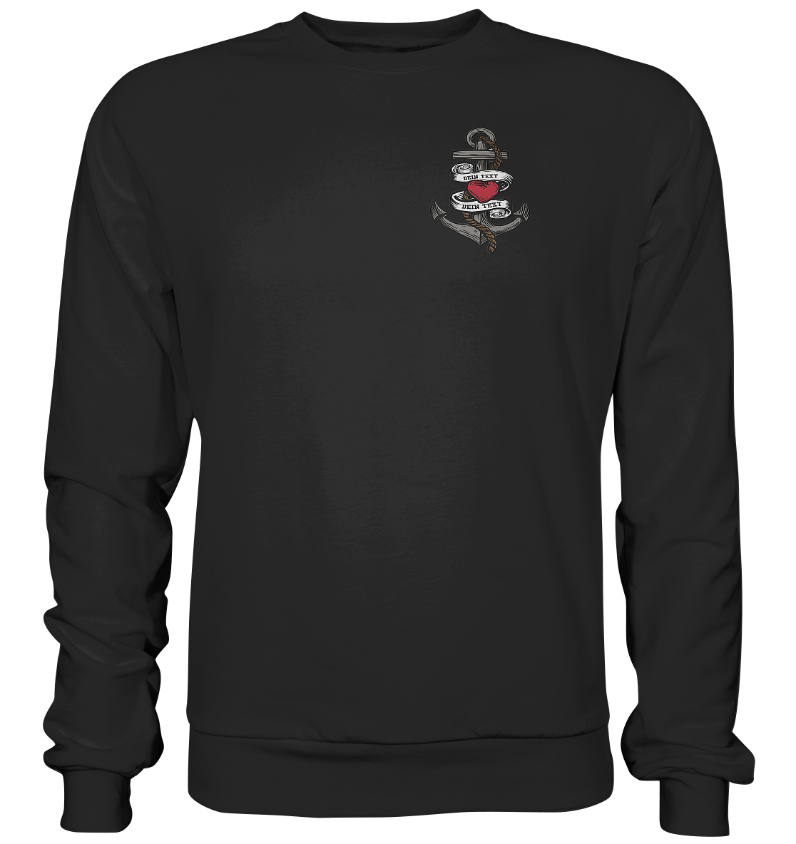 Anker mit Herz Brustlogo Personalisiert mit deinem Text - Premium Sweatshirt