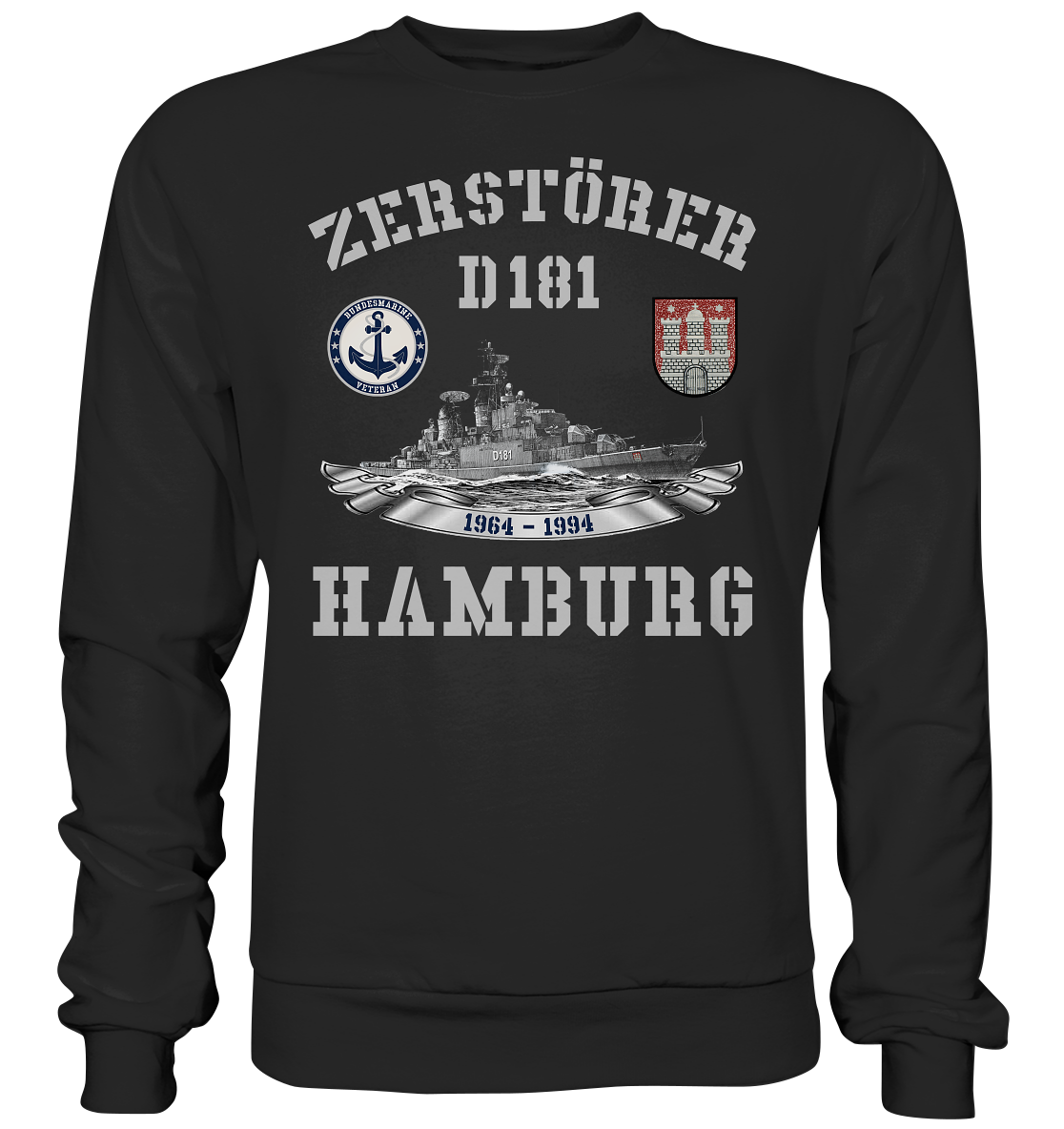 Zerstörer D181 HAMBURG Bundesmarine Veteran - Premium Sweatshirt