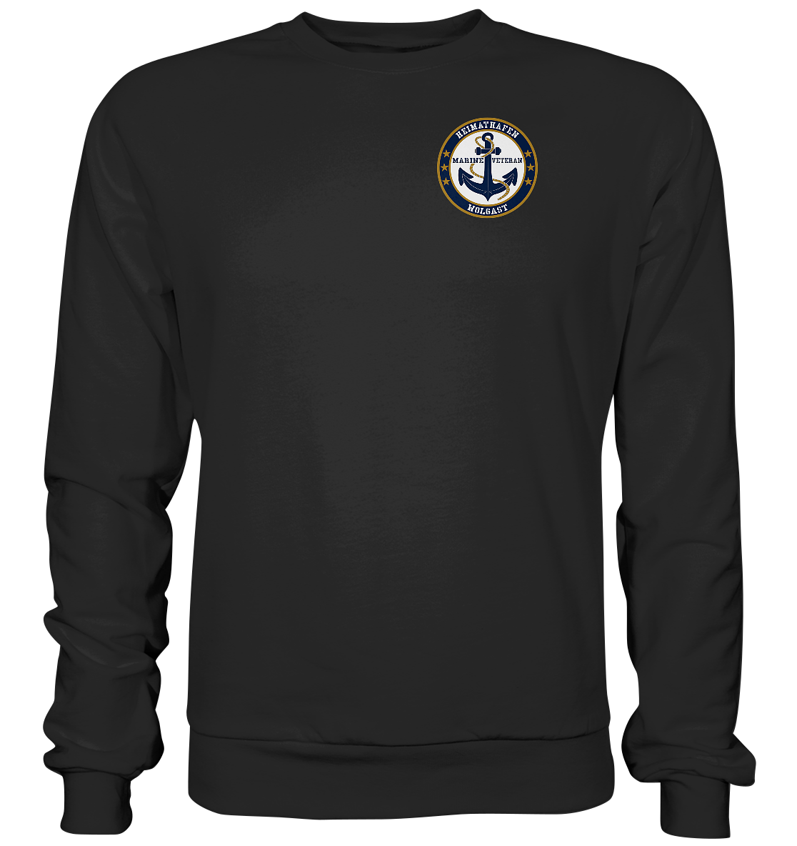 Marine Veteran Heimathafen WOLGAST Brustlogo - Premium Sweatshirt